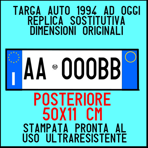 Targa auto provvisoria - targa,