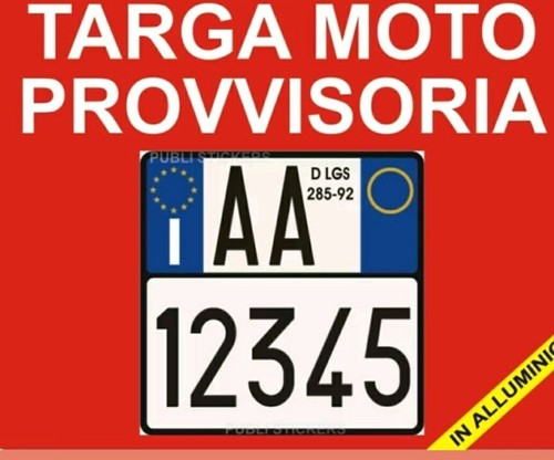 Targa moto provvisoria - targa,