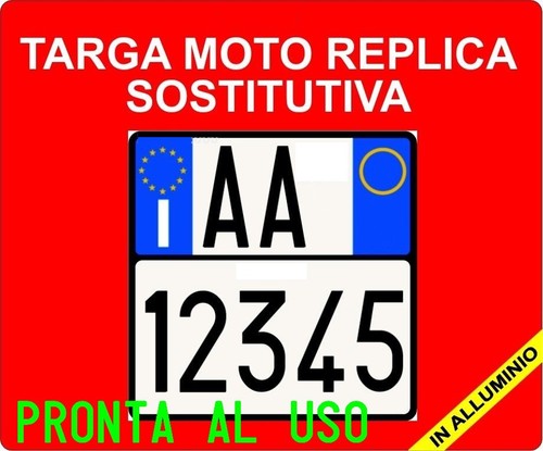Targa moto provvisoria - targa, replica