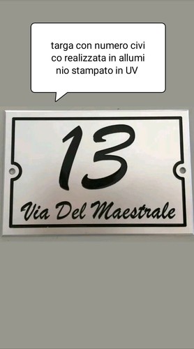 Targa alluminio con numero - targa, in