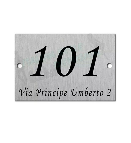 Targa alluminio con - con, numero