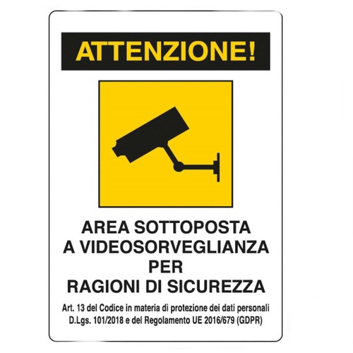 Targa area videosorvegliata - targa,