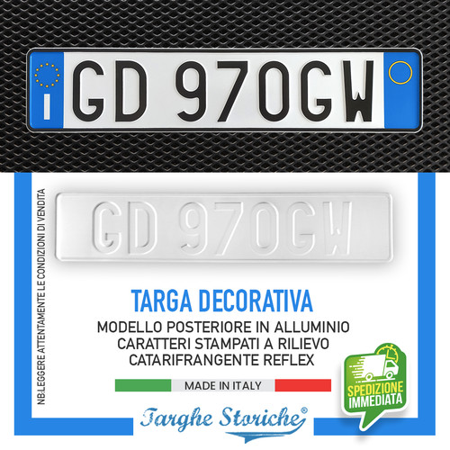 Replica targa auto posteriore - targa,