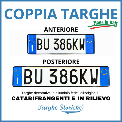 Coppia targhe auto anteriore - targhe, e