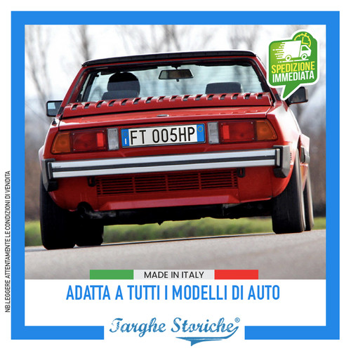 Targa posteriore auto italiana - posteriore,