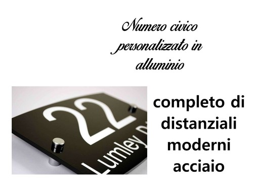 Targa alluminio con numero - in,
