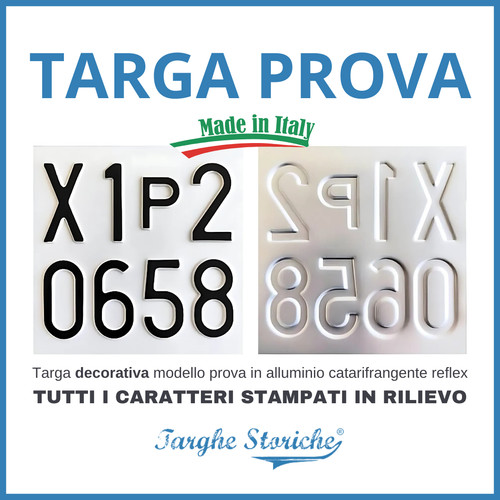 Targa prova decorativa - targa,