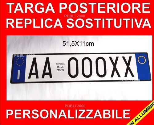 Targa auto replica sostitutiva - targa,