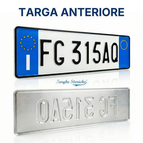 Targa auto italiana - italiana, anteriore